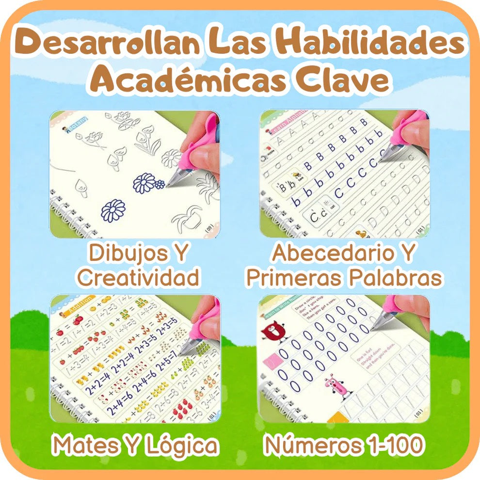 4 Cuadernos Mágicos Para Tus Peques + LAPIZ DE REGALO